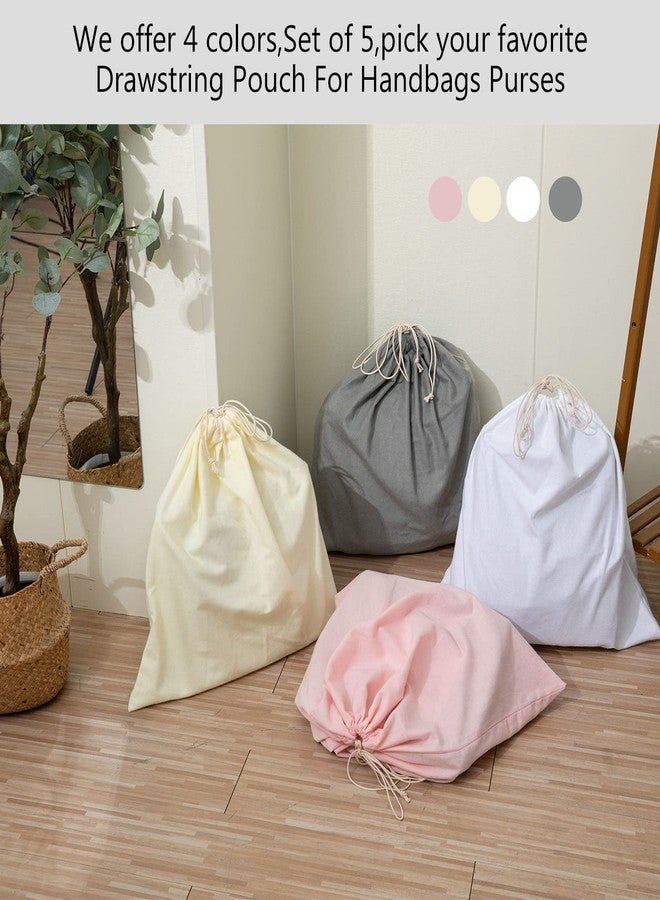 HAMBOLY 100% Cotton Bags 5 Pack Dust Cover Storage Pouch with Drawstring Closure for Packaging Handbags Purses Pocketbooks Shoes Boots, White (21 x 19 in) - Image 4